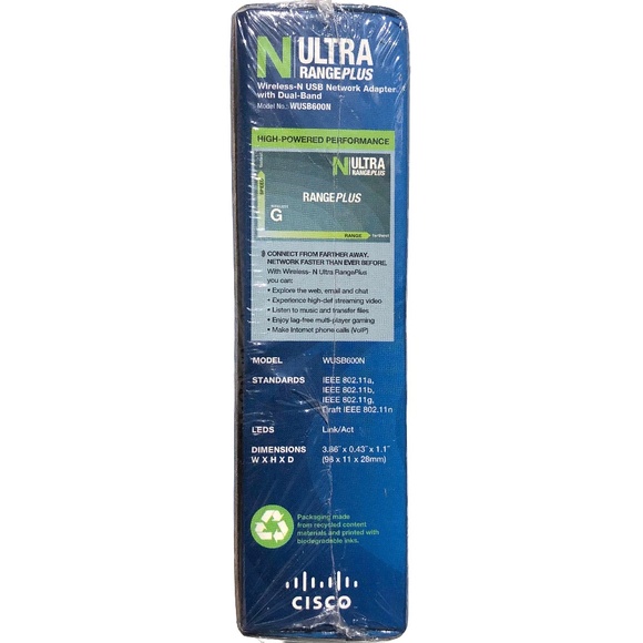 Linksys Wireless-N Usb Network Adaptor Dual-Band Model WUSB600N 745883573189 - Picture 6 of 6